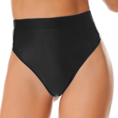 Women Glossy Shorts High Waist Fitness Short Leggings Oil Shiny Knee-Length Tights Swimming Trunks Female Workout Sports Bottoms