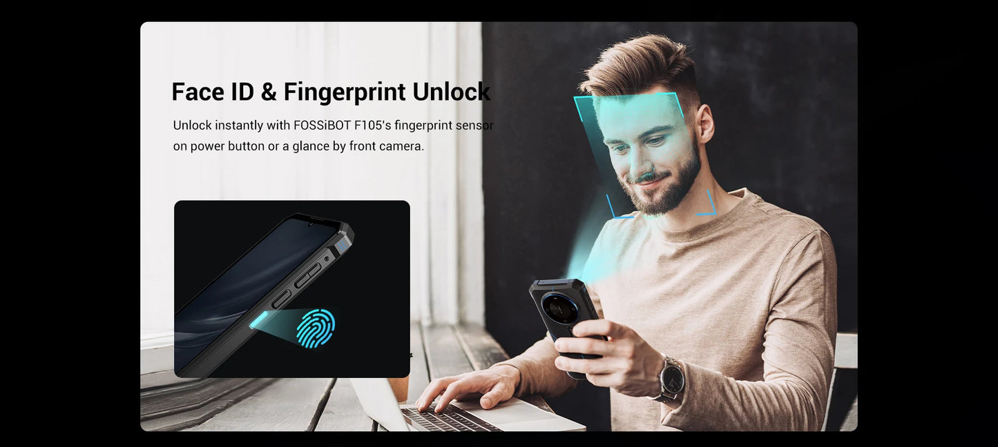 [World Premeire]FOSSiBOT F105 Rugged Smartphone Android 14 OS 10300mAh 12+64GB Mobile Phone 20 MP Camera 6.745" HD+ IPS Phone