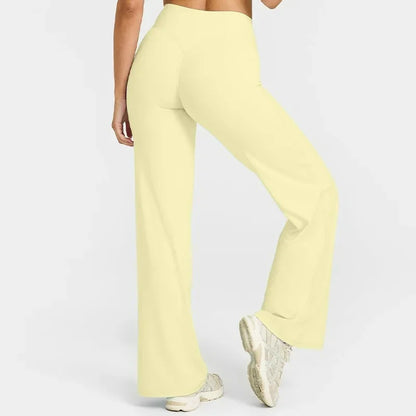 Straight Sports Leggings For Women's Fitness Sportswear Hips Without Embarrassment Yoga Pants Breathable Wide-leg Pants