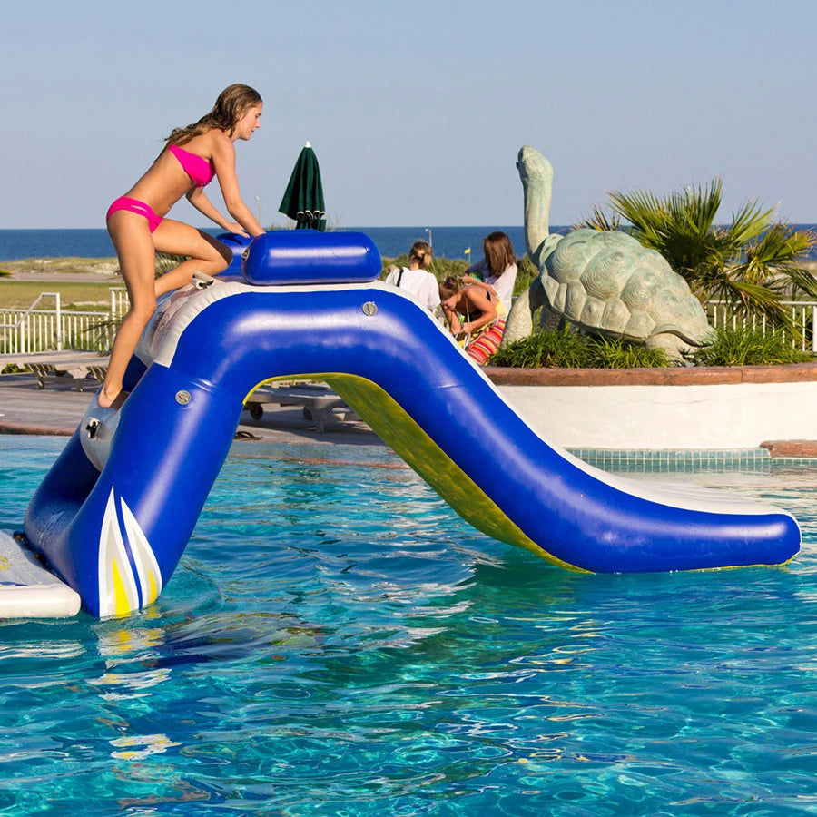 Inflatable Water Game Floating Climbing Tower With Slide Play Park Amusement for Adults and Kids