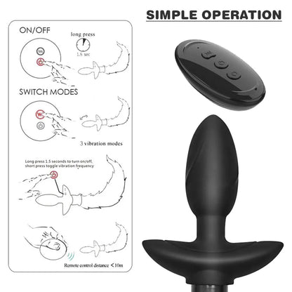 Remote Control Rotating Soft Silicone Tail Anal Plug Prostatic Stimulator Sexy Fox Butt Plug Tail Anal Toys For Women Adult Shop