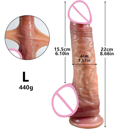 Realistic Dildos for Women Skin Sliding Foreskin Testicles Dildo Anal Vaginal Stimulation Strapon Big Penis Sex Toys for Woman
