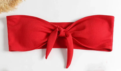 Women's Sexy Tube Top Bow Split Bikini Swimsuit Swim Trunks Swimming Suit for Women Swimming Suit for Women