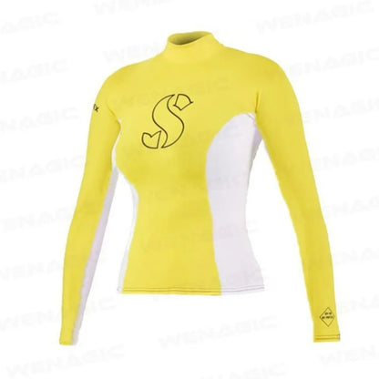 Women Wetsuits 2026 New Soft Slim-Fit UV Protection Skateboard Swimsuit Split Long Sleeve T Shirts Quick-Drying Rash Guard