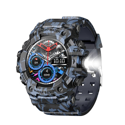 Time Owner New Men's Outdoor Sports Smart Watch Flashlight Compass Heart Rate Monitoring Smart Bracelet Military Waterproof