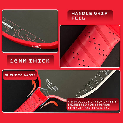 Agassi pro IV 16mm Pickleball Paddle 2026 New GEN 4 TFP Foam Core T700 Carbon Fiber Rackets for Increased Spin And Control