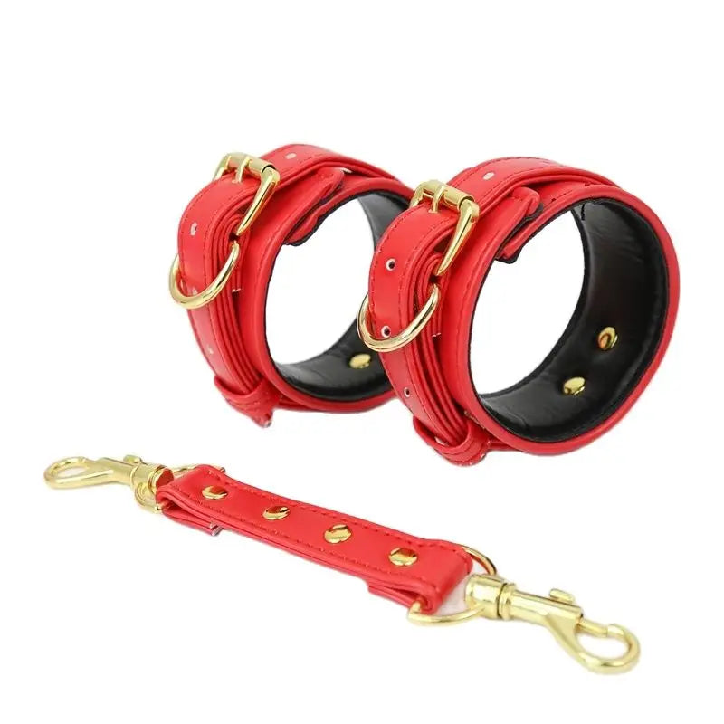 Adults Toys SM Products Sex Toys PU Leather Handcuffs Ankle Cuffs Bondage Gear bdsm Toys SEX Adult Games jugetes sexuales