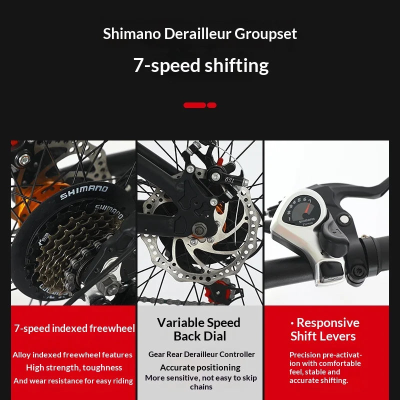 Folding Bike 20 Inch Aluminum Alloy Lightweight Commuter Bicycle 7 Speed Portable City Travel Ultralight Folding Bikes Grey