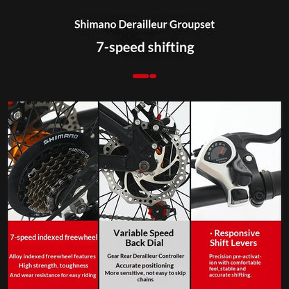 Folding Bike 20 Inch Aluminum Alloy Lightweight Commuter Bicycle 7 Speed Portable City Travel Ultralight Folding Bikes Grey