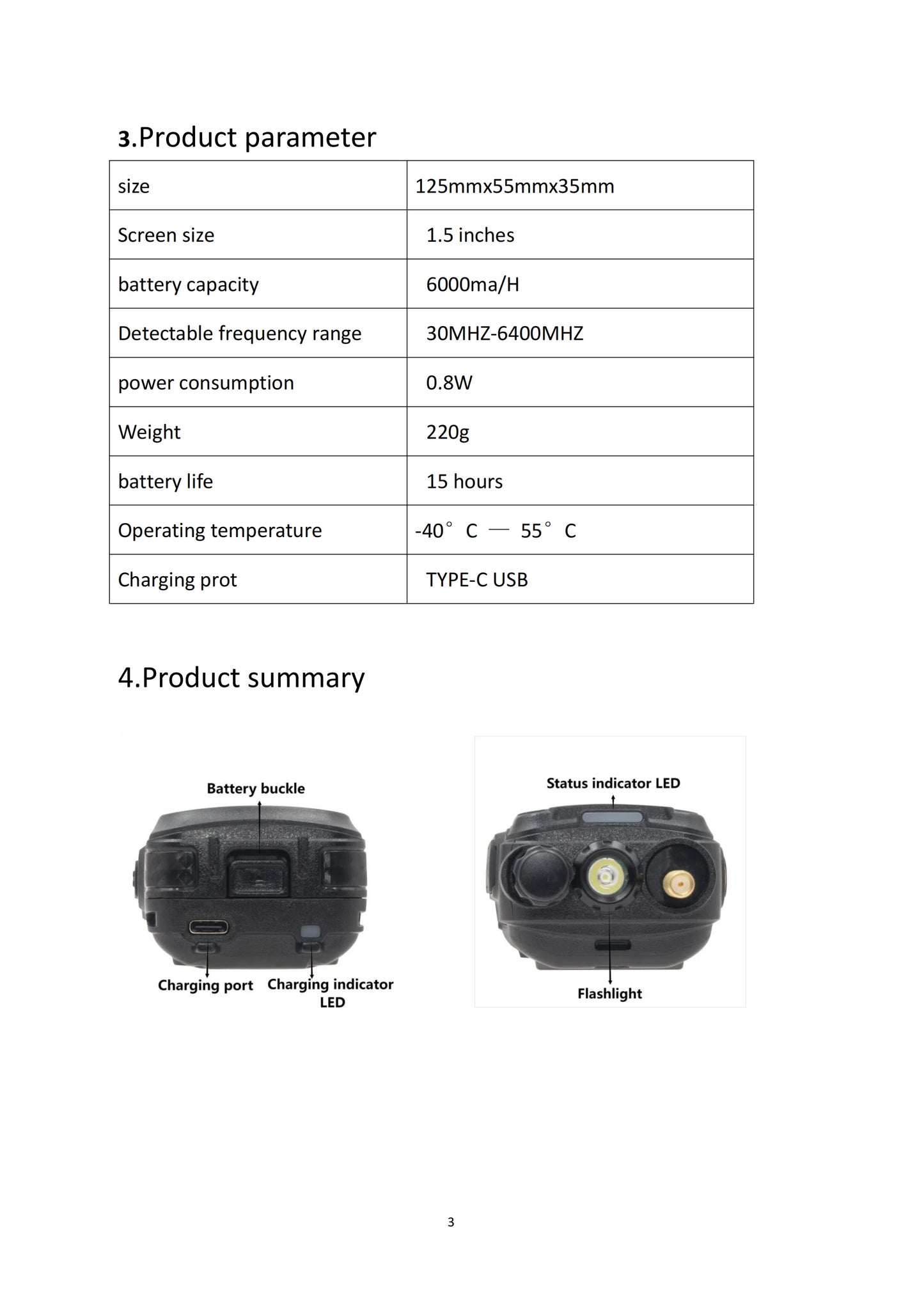 Drone Detector 2KM Long Distance UAV Detection Device Handheld 30-6400MHz Detection Drone Alarm Drone Video Transmission Signals