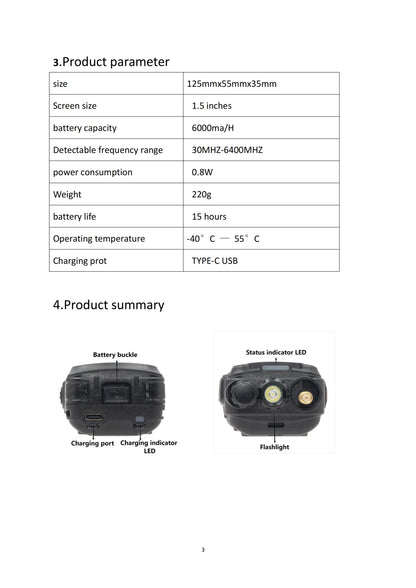 Drone Detector 2KM Long Distance UAV Detection Device Handheld 30-6400MHz Detection Drone Alarm Drone Video Transmission Signals