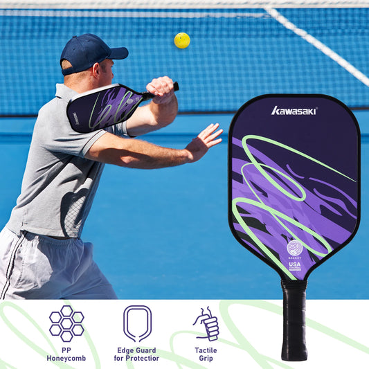 Kawasaki 2025 NEW Galaxy Pickleball Racket Ultra Lightweight Fiberglass Surface Entry-Level pickleball paddle 15mm