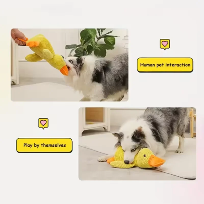 Dog Toy Stomping Duck Bite Resistant Grinding Teeth Cleaning Large Dog Interactive Entertainment Puppy Boredom Pet Plush Toy