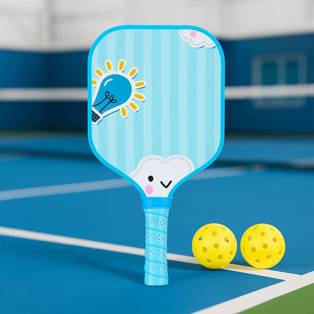 Cartoon Children's Pickleball Set Colorful Lightweight Children's Pickleball Rackets Ribbed Handle Durable Pickleball Paddle Set