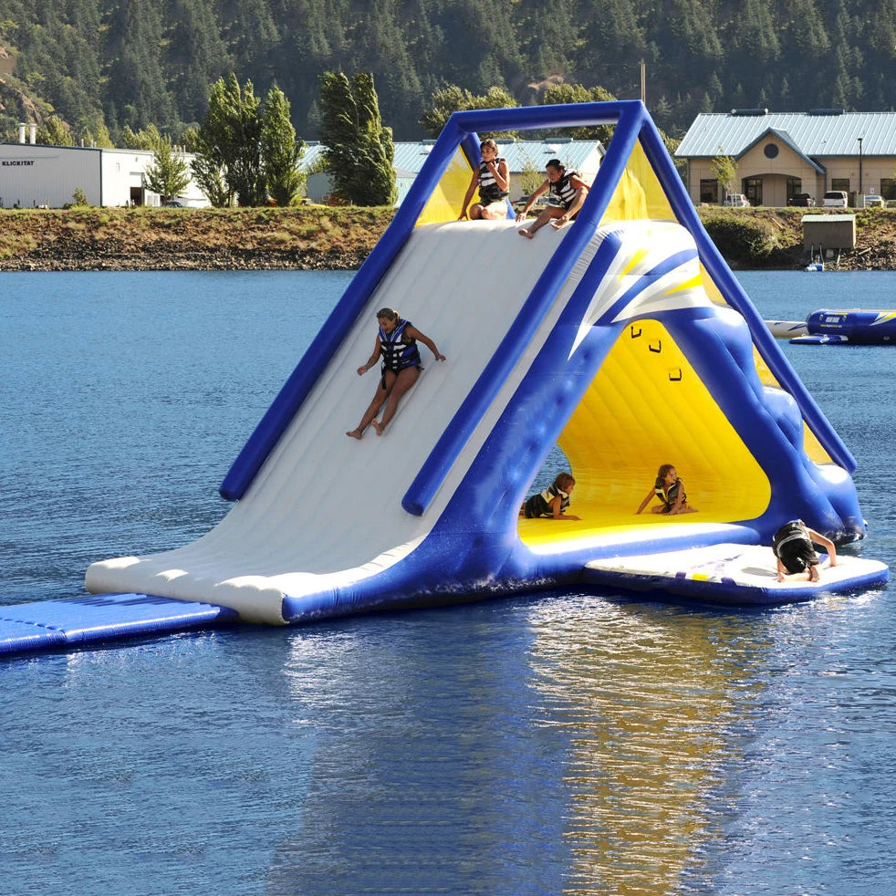 Inflatable Water Game Floating Climbing Tower With Slide Play Park Amusement for Adults and Kids