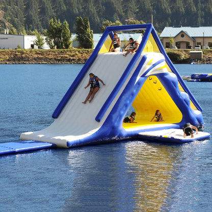 Inflatable Water Game Floating Climbing Tower With Slide Play Park Amusement for Adults and Kids