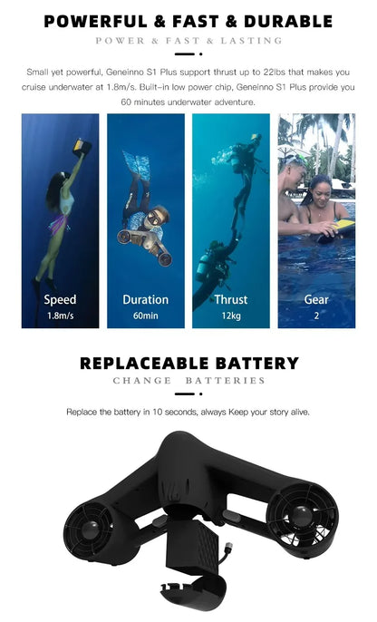 New Version ABS Material Electric Sea Scooter Fashionable Underwater Dual Propeller for Water Sports Wholesale