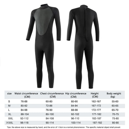 3MM Wetsuits Men Neoprene Diving Surfing Swimming Full Suits Cold Water Keep Warm Zipper Water Sports Full Diver Suit