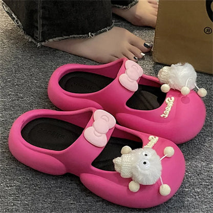 Cute Fairy  Slippers for Women's Summer Outer-Wear Thick-Soled Clogs Shoes Sandals For The Beach