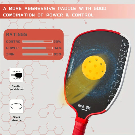 Agassi Pro IV 16mm Pickleball Paddle GEN 4 TFP Foam Core T700 Carbon Fiber Pickleball Rackets Increases Spin & Control