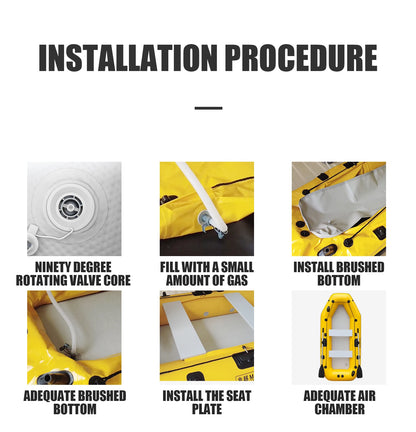 KOETSU Inflatable Kayak Fishing Boat: Bright Yellow 2-Person Drift Craft for Anglers