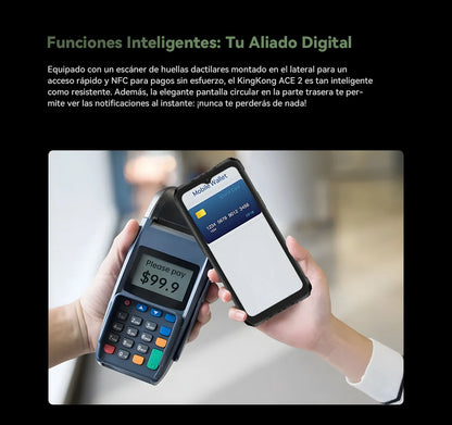 Cubot Kingkong Ace 2, Ultra-Thin and Robust Smartphone with Android 14, 16 Gb Ram (6 Gb + 10 Gb Expandable), 128 Gb Rom, 6.56 Inch and 90 Hz Screen, Nfc, 5100 Mah Battery, 4g Cell Phone