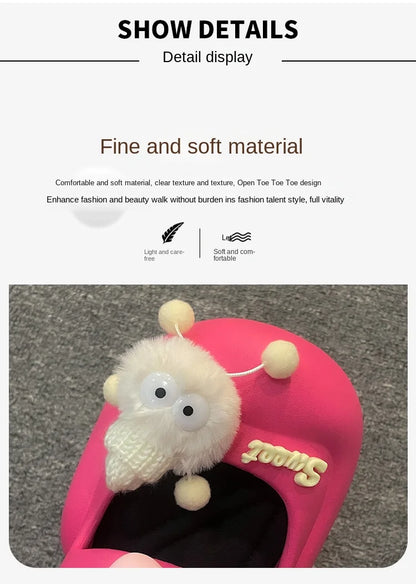 Cute Fairy  Slippers for Women's Summer Outer-Wear Thick-Soled Clogs Shoes Sandals For The Beach