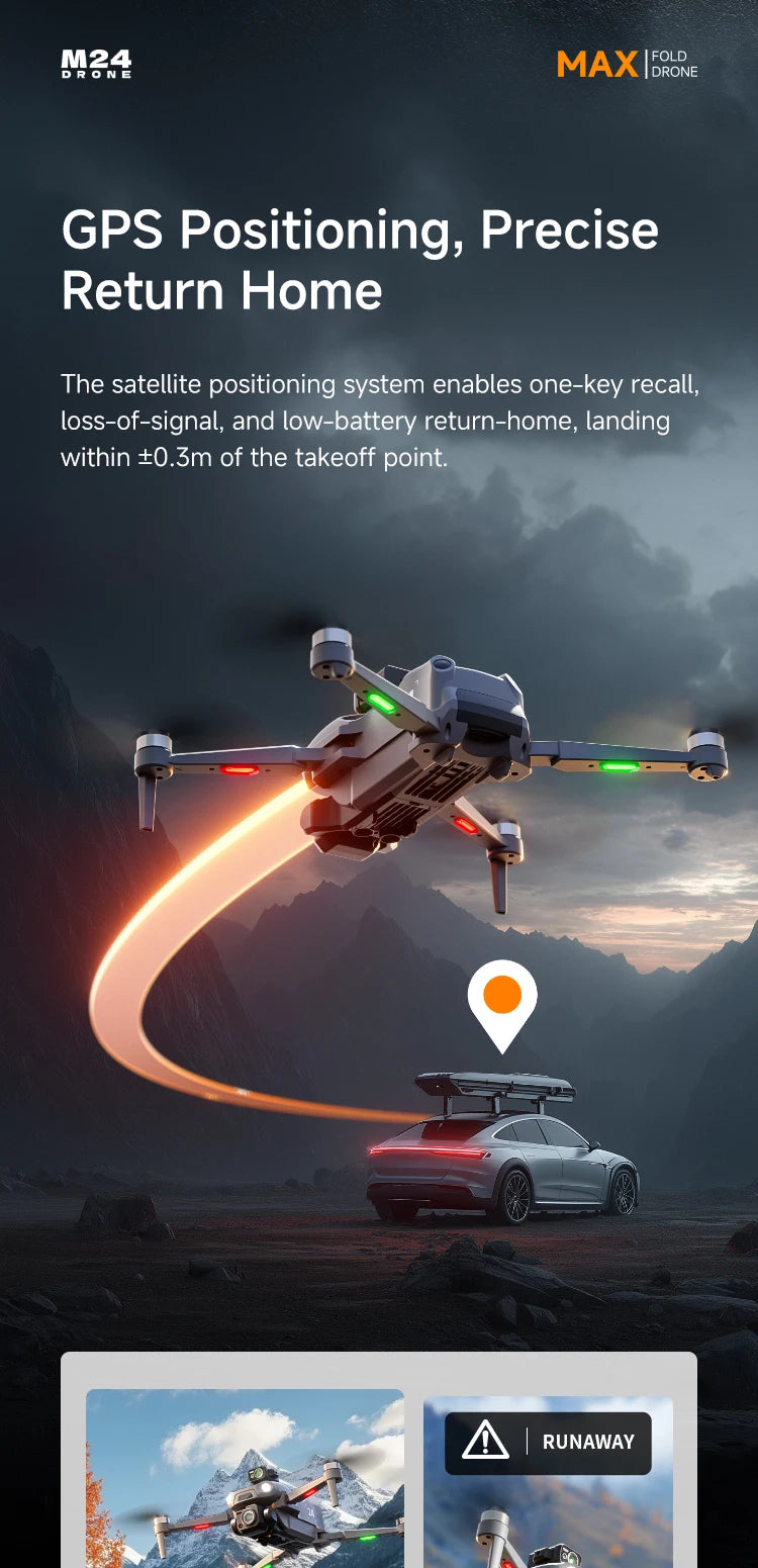 Aerial Drone 4.5-inch Large Screen M24 GPS Positioning Payload Delivery Touchscreen Control 360° Intelligent Obstacle Avoidance