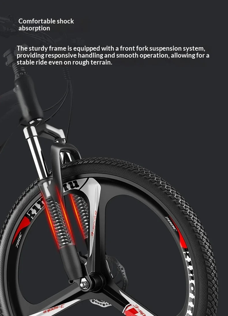 High-carbon steel frame ebike, 26-inch 350W 36V 20AH  battery adult electric bike, shock-absorbing comfortable electric bicycle