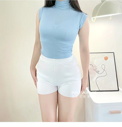 White Big Size Shorts For Women Summer Thin Breathable White Sports Fashion Sexy Slim Women Shorts 2024 New Korean Women X9UZ