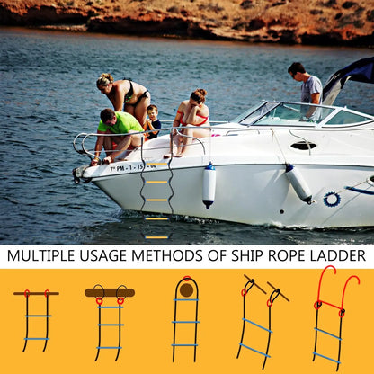 Marine Rope Ladder Telescopic Rope Ladder Portable Rope Ladder Swimming Ladder Suitable For Kayaks Motorboats Canoes Etc