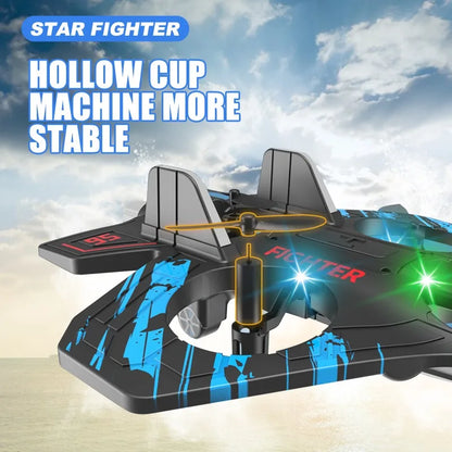 2.4GHz RC Drone with 4-Axis Gyro, One-Key 360° Flip Stunt Plane, Easy To Fly Remote Control Aircraft for Kids Adults