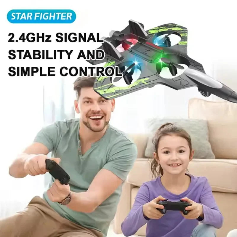 2.4GHz RC Drone with 4-Axis Gyro, One-Key 360° Flip Stunt Plane, Easy To Fly Remote Control Aircraft for Kids Adults