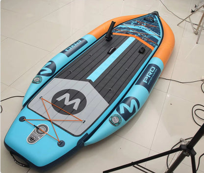 2 Person Inflatable Kayak for Fishing, Double Seat Folding Canoe with Pump, Portable Kayak for Lake River Outdoor Water Sport