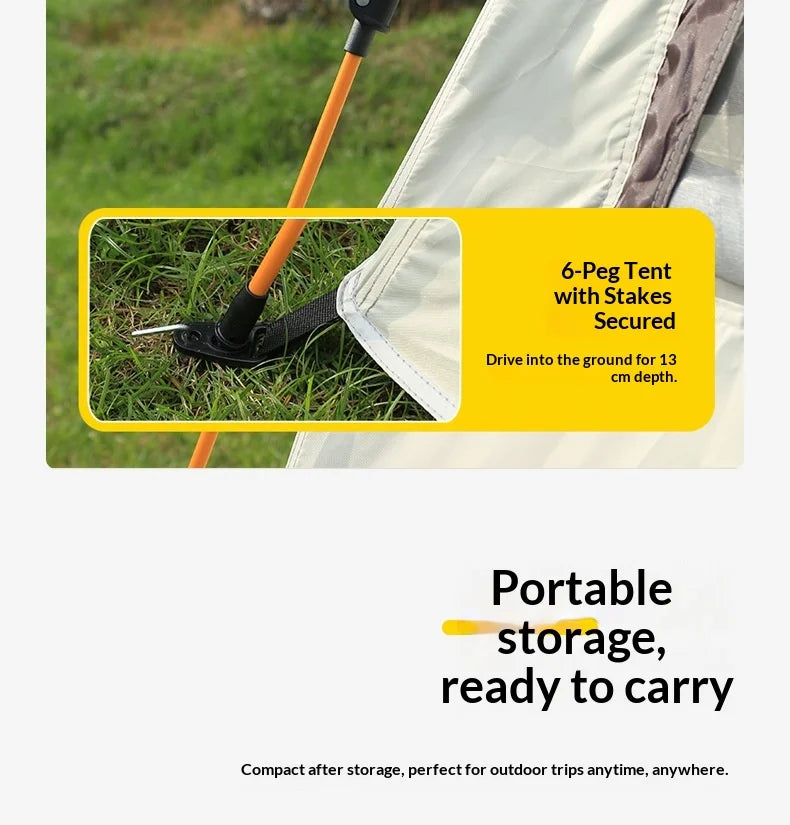 Camping Tents Automatic Pop Up Beach Camping Tent Portable Foldable Waterproof UV Sun Shade Instant Hexagonal Shelter Outdoor