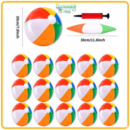 Inflatable Beach Balls Rainbow Color Pool Ball Swimming Pool Water Games for Kids Birthday Gifts Summer Party Favors Volleyball