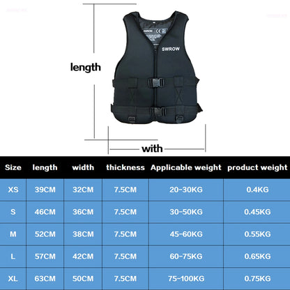 Portable fashion adult children's life jacket neoprene swimming life jacket water sports fishing kayak surfing life jacket 2023