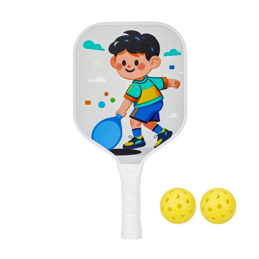 Cartoon Children's Pickleball Set Colorful Lightweight Children's Pickleball Rackets Ribbed Handle Durable Pickleball Paddle Set