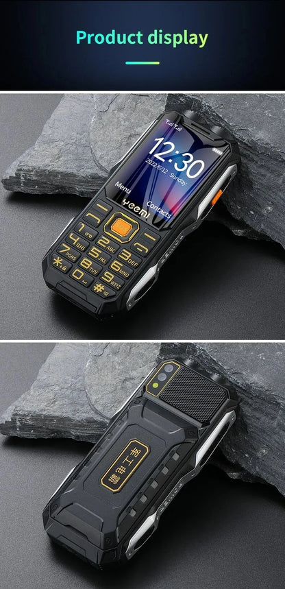 YEEMI Q8 GSM 2G Rugged Phone Big Battery Dual Flashlight 2.4inches HD Screen Dual SIM Mobile Phone Large Button Cellphone