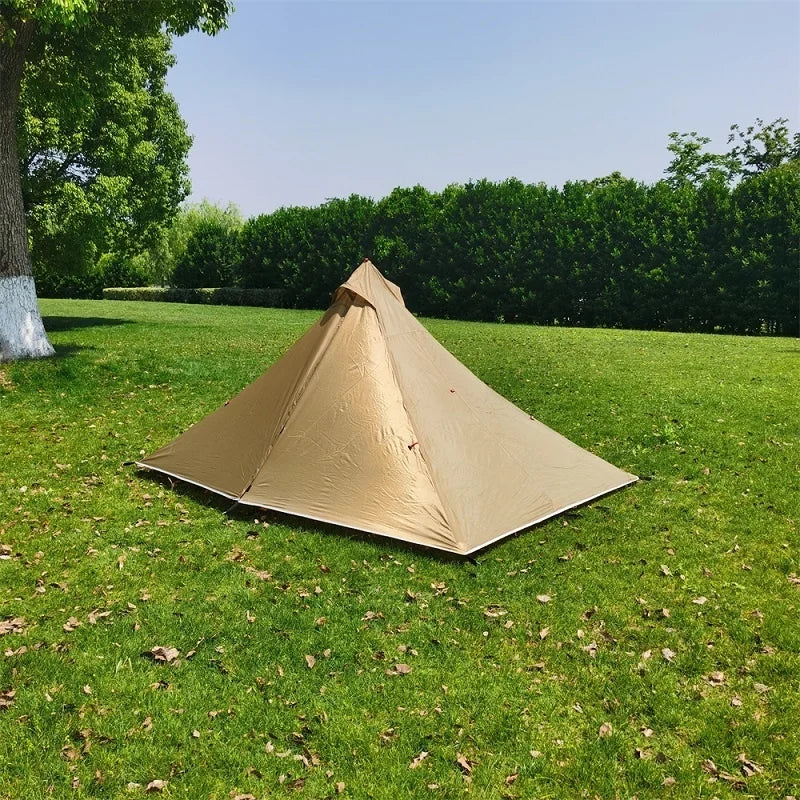 1 Person Hiking Camping Tent Ultralight Rodless Pyramid Tent 4 Season Backpack Tent Outdoor Waterproof Awnings Sun Shlelter Tent
