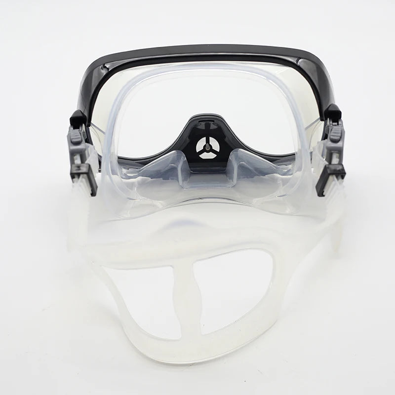 New Large Frame Diving Mask with Drain Valve|HD Tempered Glass Lens & Adjustable Silicone Strap,Swim Goggles,buceo, 수영,스노클링,마스크