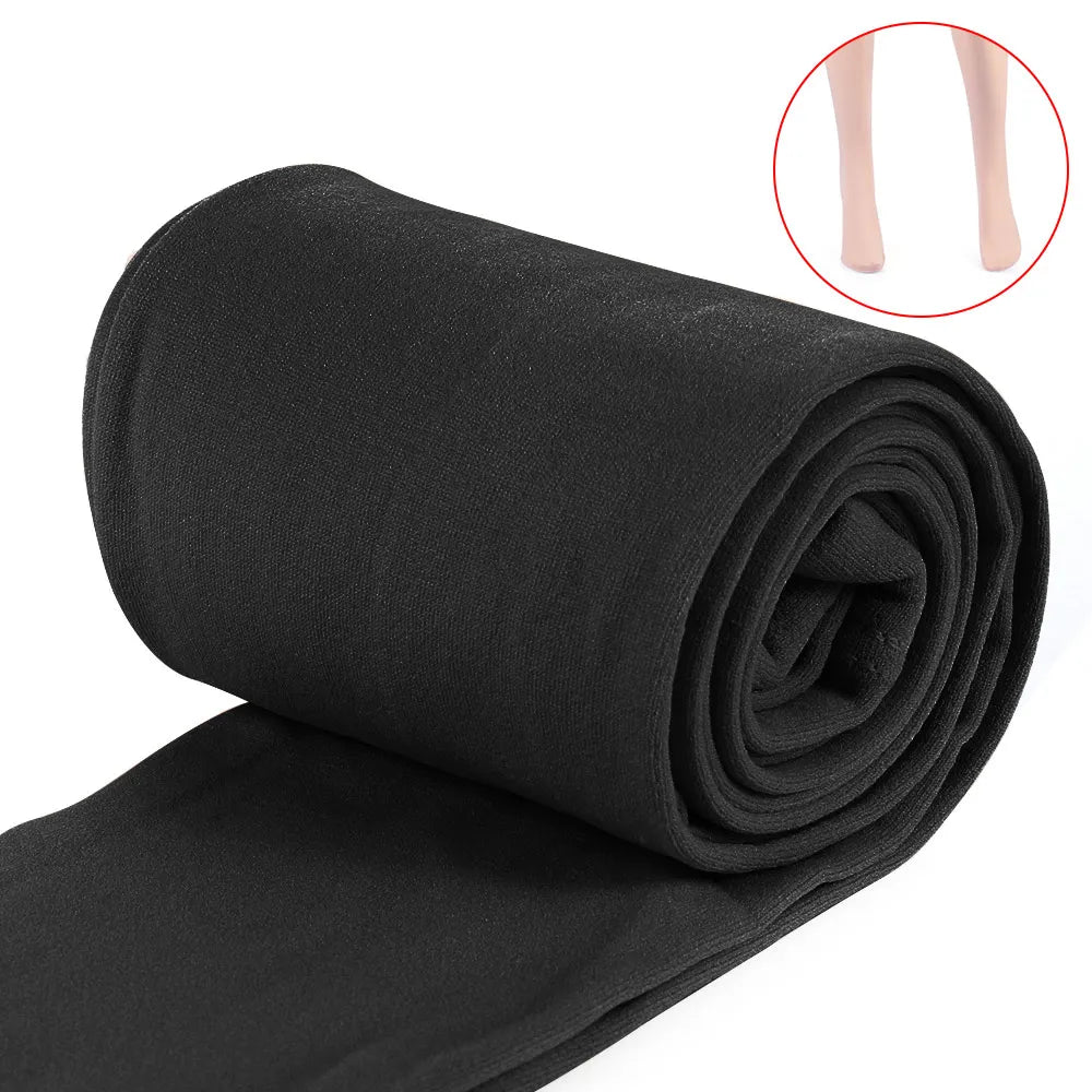 Women Winter Thermal Warm Velvet Thick Pantyhose Fluff Lined Stretch Slim Leggings Pants Ankle-Length