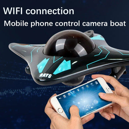 Mini Underwater Photography Toys APP Wifi Remote Control Six-way Real-time Transmission Camera Boat RC Submarine Boat Toys Gifts