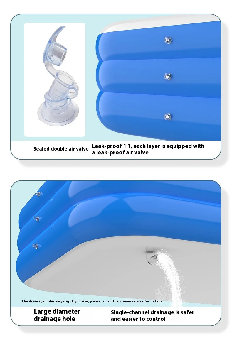 Inflatable Swimming Pool Home Portable Large Adult Bath Rectangular Pool