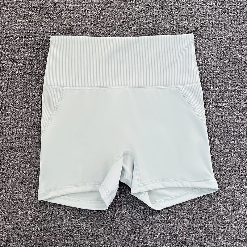 High-Waist Yoga Pants Women's Fitness Running Shorts Breathable Quick-Dry Elastic Spring Summer Training Three minutes of pants