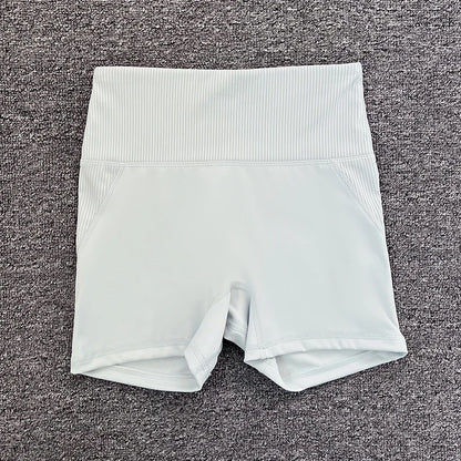 High-Waist Yoga Pants Women's Fitness Running Shorts Breathable Quick-Dry Elastic Spring Summer Training Three minutes of pants