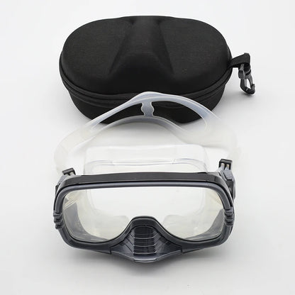 Large Frame Diving Mask with Drain Valve | HD Tempered Glass Lens & Adjustable Silicone Strap,Swim Goggles,buceo, 수영,스노클링,