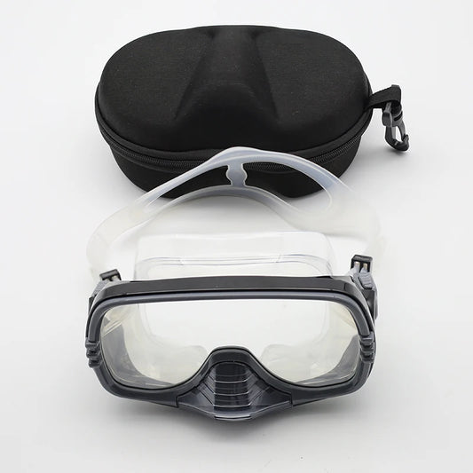 Large Frame Diving Mask with Drain Valve | HD Tempered Glass Lens & Adjustable Silicone Strap,Swim Goggles,buceo, 수영,스노클링,