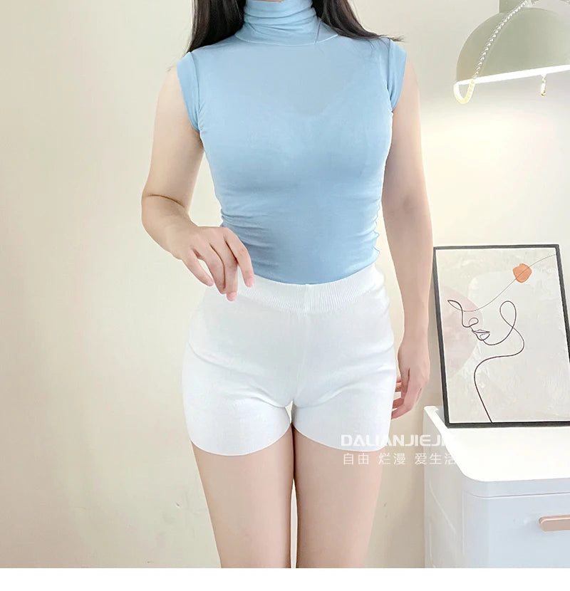 White Big Size Shorts For Women Summer Thin Breathable White Sports Fashion Sexy Slim Women Shorts 2024 New Korean Women X9UZ