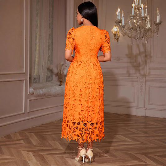 High-end Style Crew-neck Dress